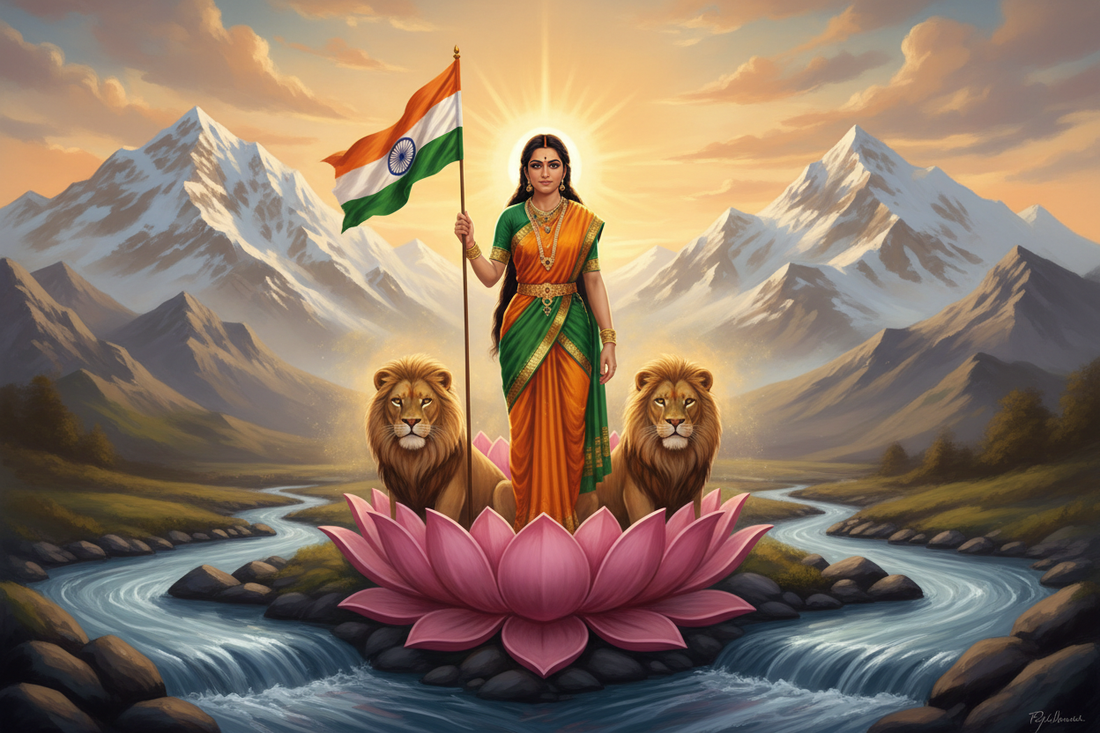 Bharat Mata — The Goddess of India with the Tricolour Flag — Secrets of the Sacred Vol. 20 Independence Day Special by Divya India