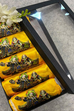 Hare Krishna Radhe Radhe Gift Box Stole Set Of  5