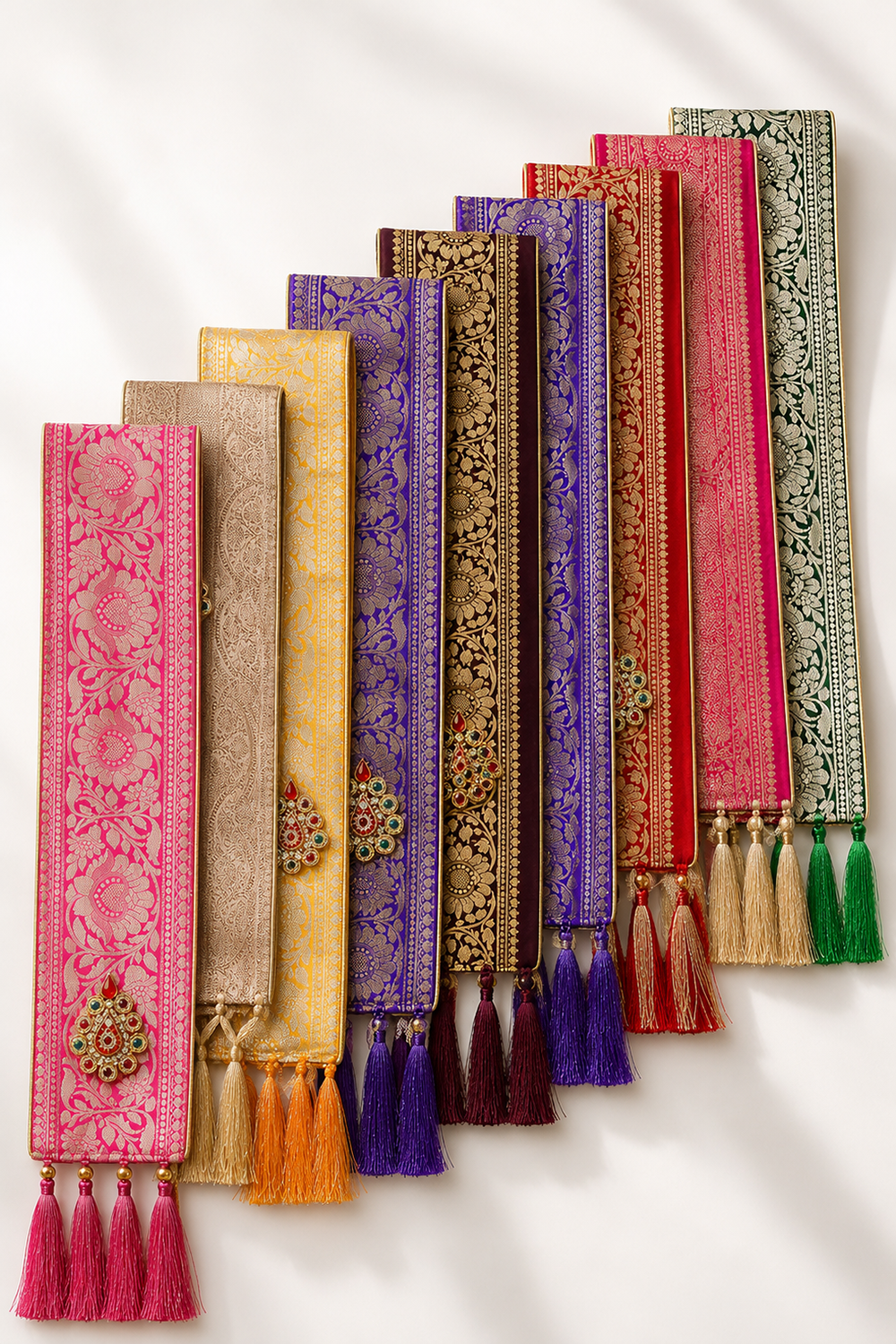 Bhagavata Purana Katha 9 Days 9 Colours Banarasi Stole Collection | One Stole for Each Day