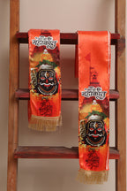 Divya India Blessings Stole/Patka  Jay Shree Mahakal Stoles || Satin Silk Cloth Print Unisex God Printed Scarf for Spiritual Wear ( With Handcrafted Lace ) - Divya India