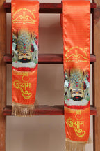 Divya India Blessings Stole/Patka  Khatushyam Ji Stoles || Satin Silk Cloth Print Unisex God Printed Scarf for Spiritual Wear ( With Handcrafted Lace ) - Divya India