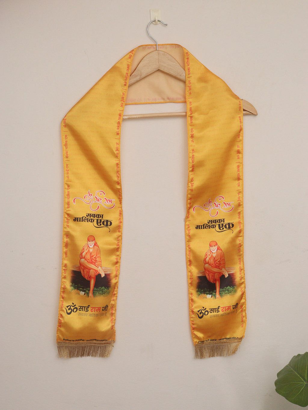 Divya India Blessings Stole  Sai Baba Stoles: Shop Shakti Blessings Patka & Silk Cloth Print Dupatta Unisex God Printed Scarf for Spiritual Wear - Divya India