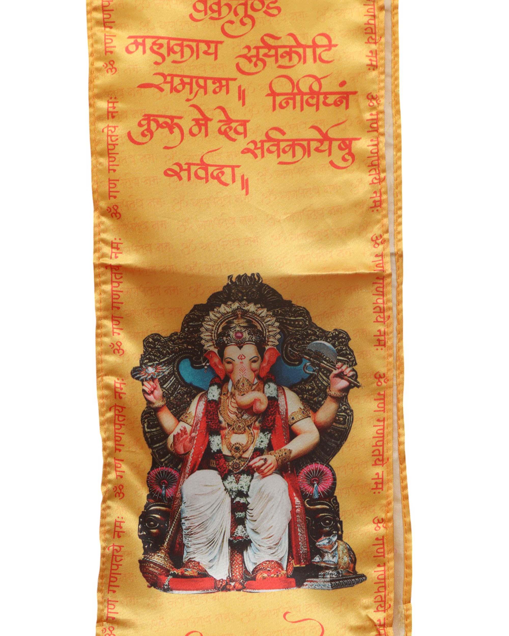 Divya India Blessings Stole  Lalbaugcha Raja Stoles: Shop Shakti Blessings Patka & Silk Cloth Print Dupatta Unisex God Printed Scarf for Spiritual Wear - Divya India