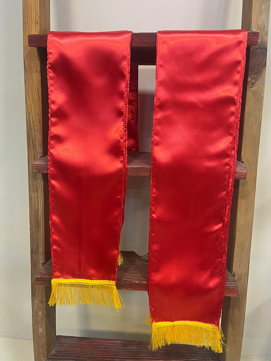 Divya India Red plain unisex silk stole bring timeless elegance, making every wedding, anniversary, birthday, or celebration special by welcoming guests with warmth and grace - Divya India