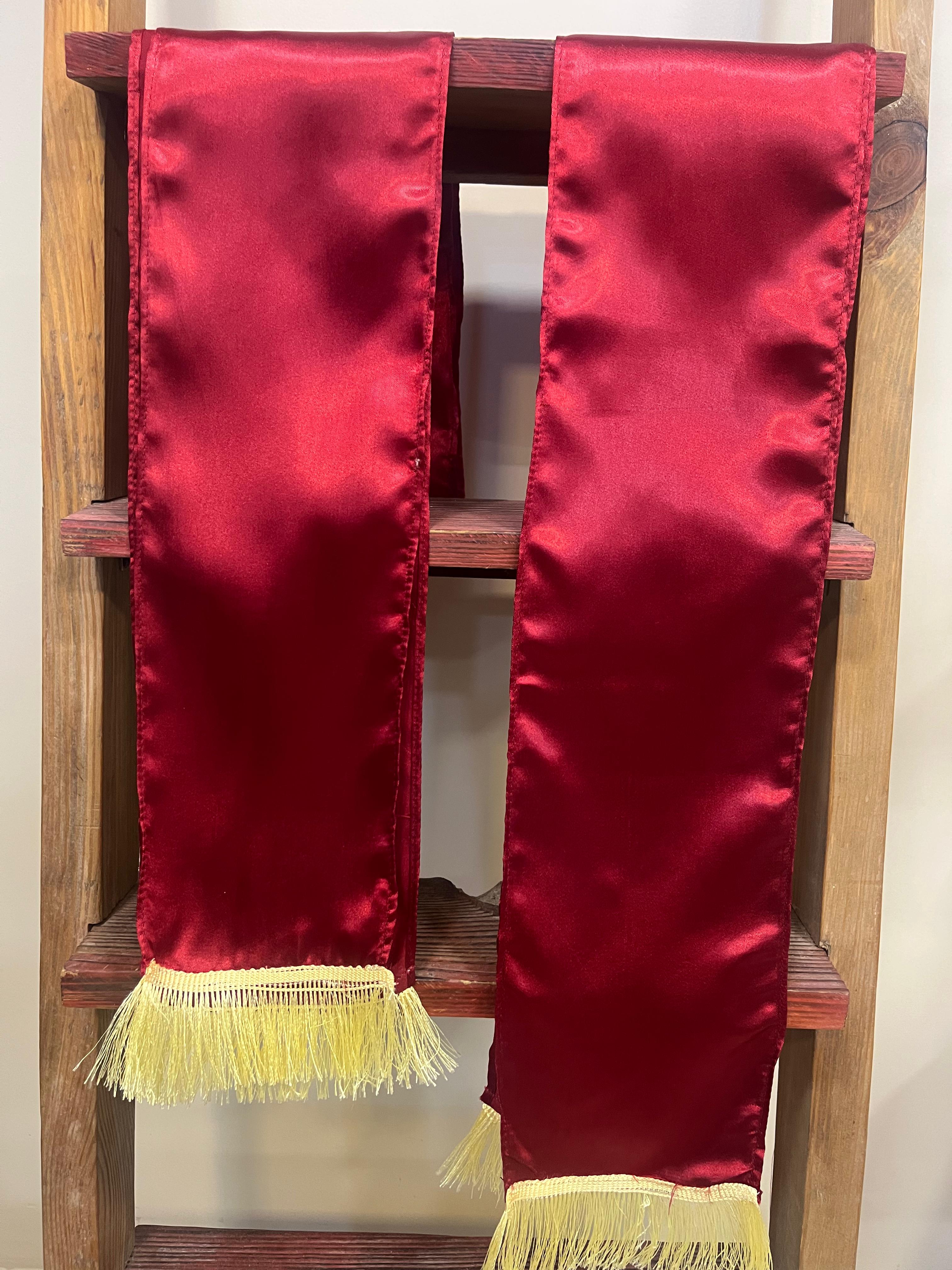 Divya India Maroon plain unisex silk stole bring timeless elegance, making every wedding, anniversary, birthday, or celebration special by welcoming guests with warmth and grace - Divya India