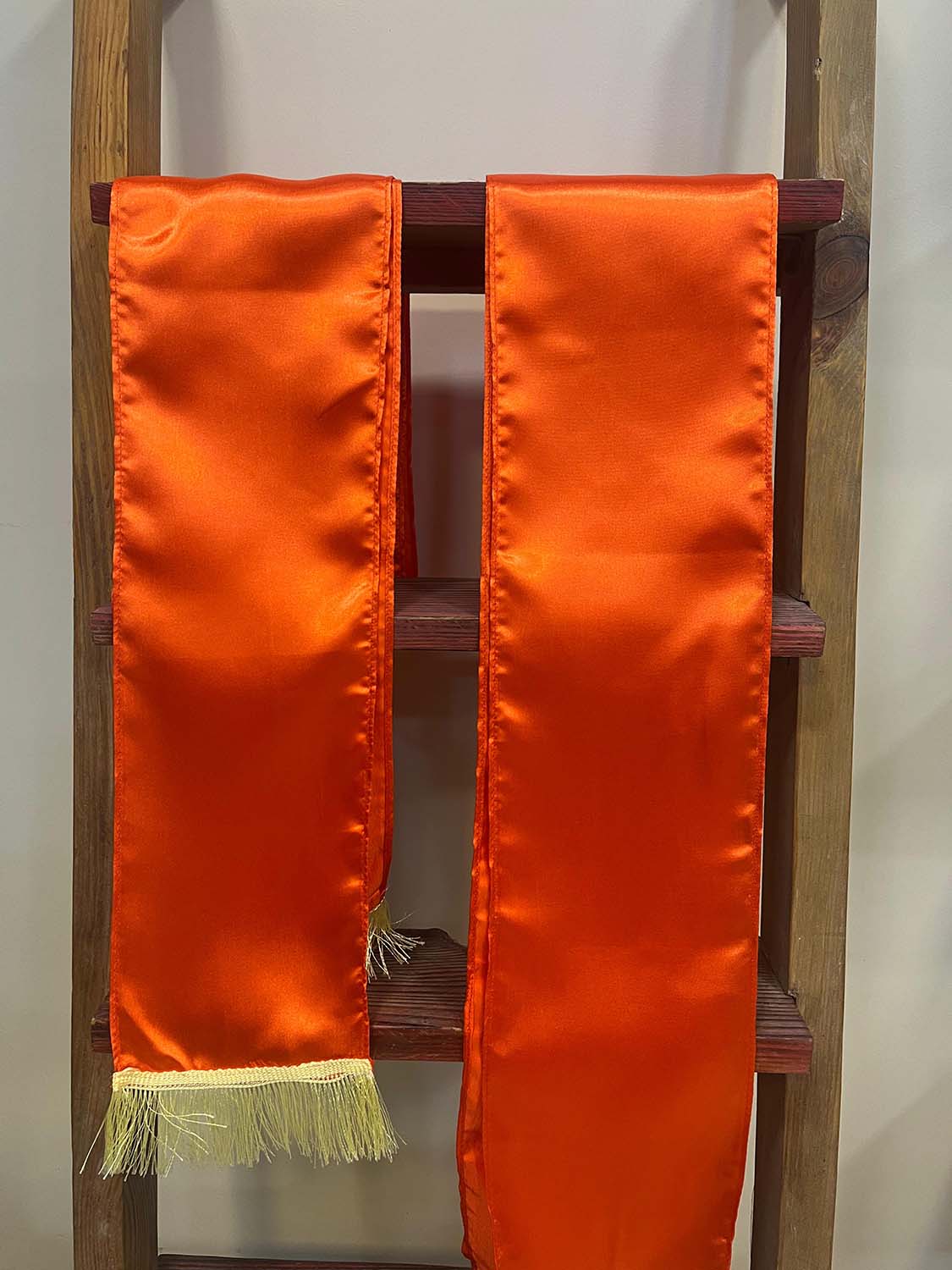 Divya India Orange plain unisex silk stole bring timeless elegance, making every wedding, anniversary, birthday, or celebration special by welcoming guests with warmth and grace - Divya India