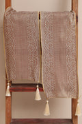 Divya India Customised Swagat Stole/Dupatta  Pastel Banarasi Antique Zari Cotton Stole With a Beautifully Matching Tassel for Welcoming Guests at Weddings, Anniversaries or Grand Celebratory Occasions - Divya India