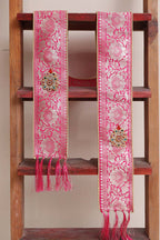 Divya India - Customised Stole - Royal Swagat Pink Banarasi Silk