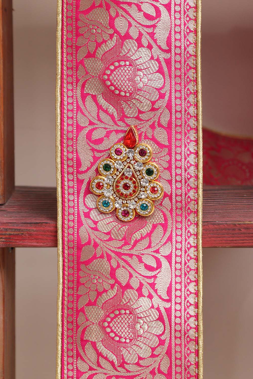 Divya India - Customised Stole - Royal Swagat Pink Banarasi Silk