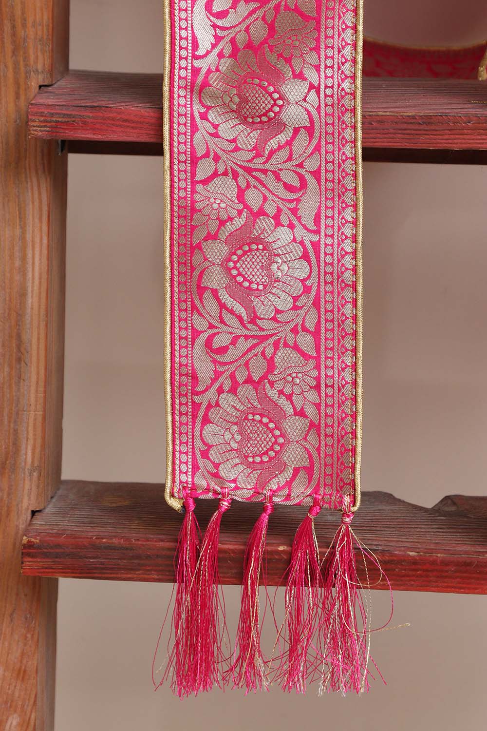 Divya India - Customised Stole - Royal Swagat Pink Banarasi Silk