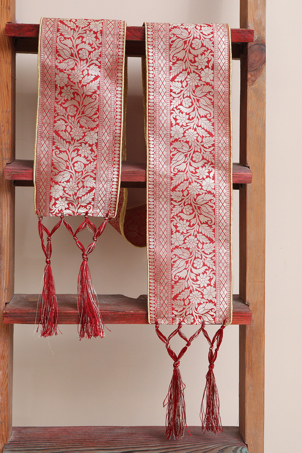 Divya India - Customised Stole - Royal Swagat Red Banarasi Silk