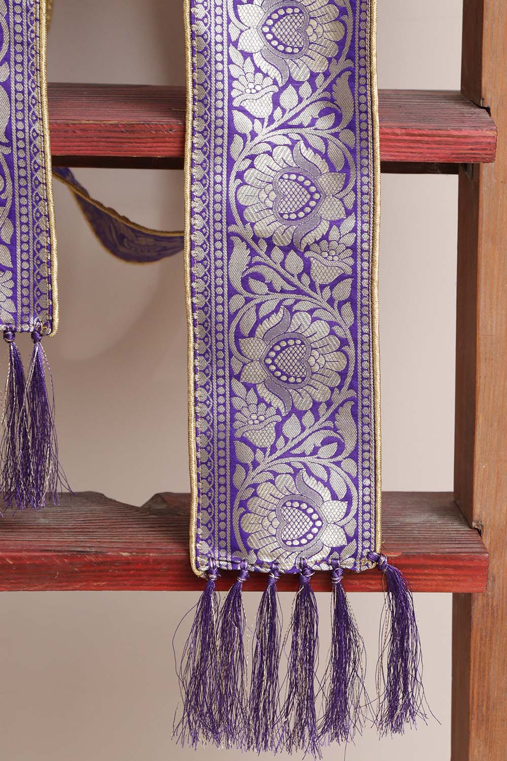 Divya India - Customised Stole - Royal Swagat Purple Banarasi Silk