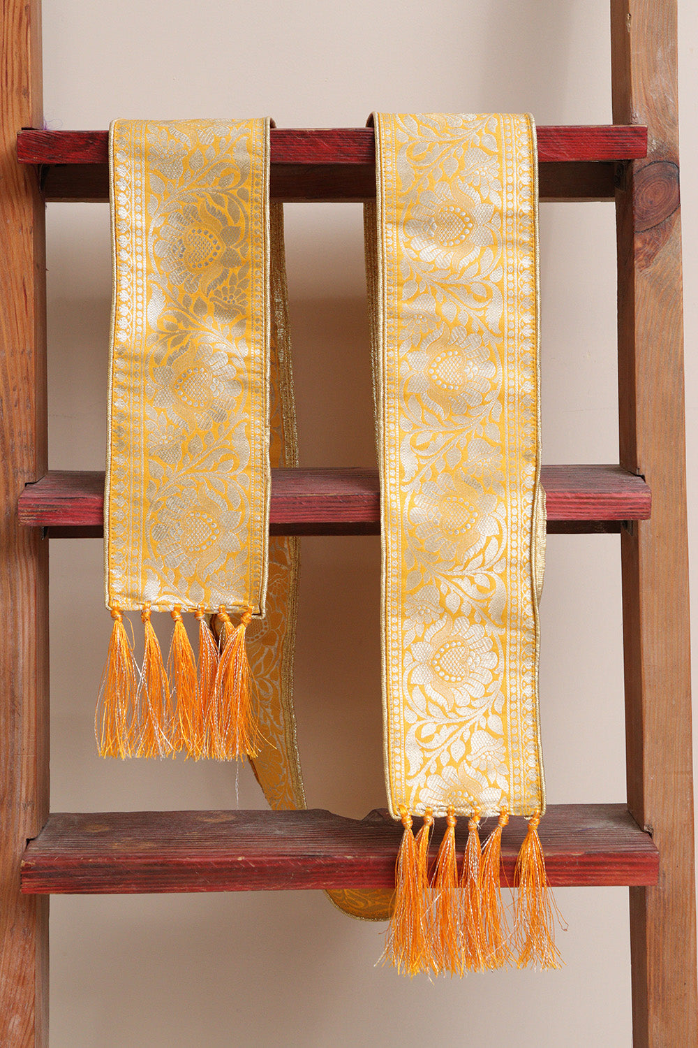 Divya India - Customised Stole - Royal Swagat Yellow Banarasi Silk