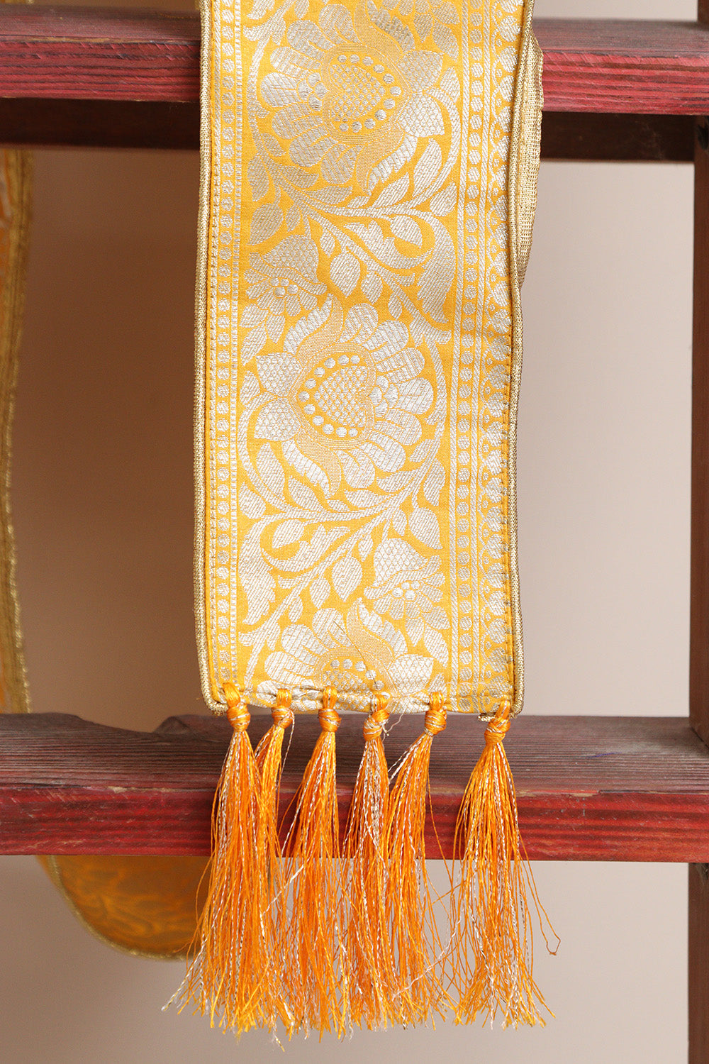 Divya India - Customised Stole - Royal Swagat Yellow Banarasi Silk