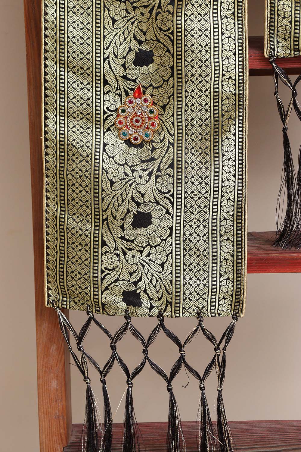 Divya India - Customised Stole - Royal Swagat Black Banarasi Silk