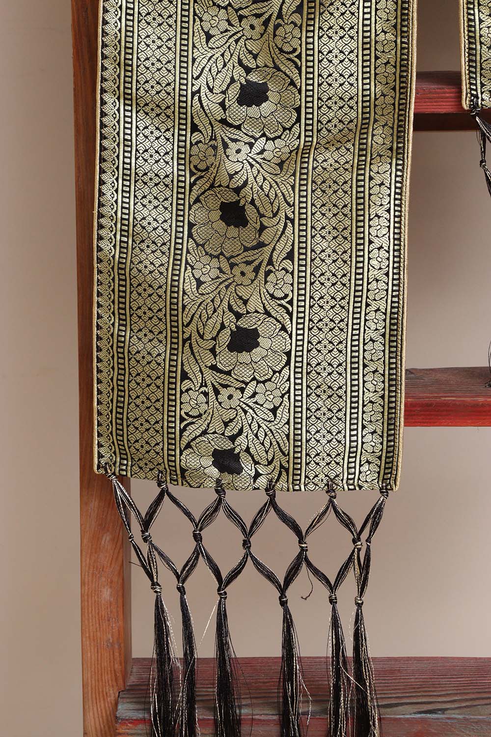 Divya India - Customised Stole - Royal Swagat Black Banarasi Silk