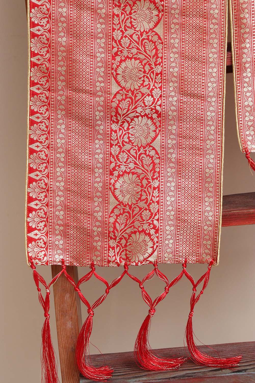 Divya India - Customised Stole - Royal Swagat Red Banarasi Silk