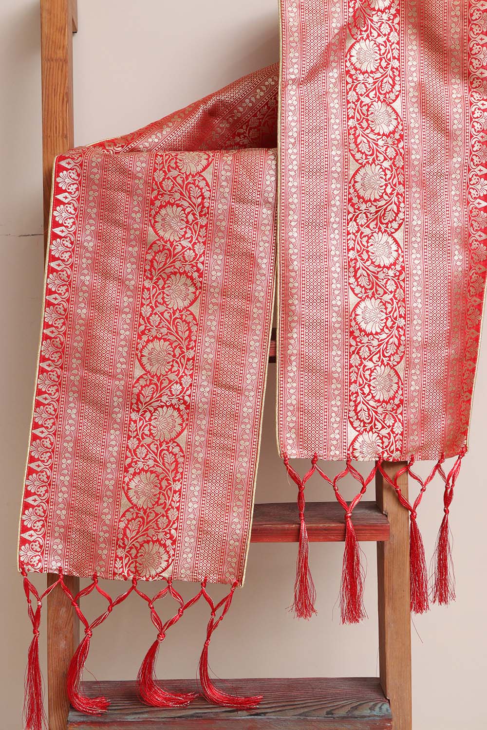 Divya India - Customised Stole - Royal Swagat Red Banarasi Silk
