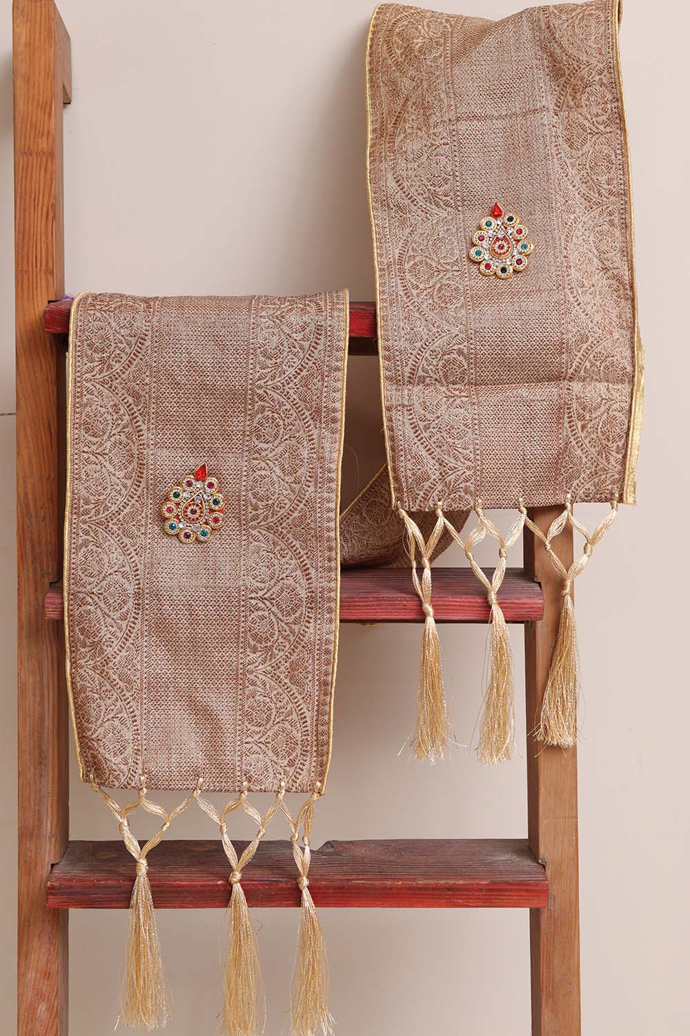 Divya India - Customised Stole - Swagat Pastel Banarasi Antique Zari Cotton