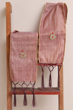 Divya India - Customised Stole - Swagat Pink Banarasi Antique Zari Cotton