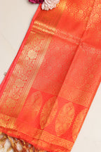 Orange Banarasi Silk Angvastram / Khes – Sacred Stole for Welcoming Guests, Temple Visits & Felicitations