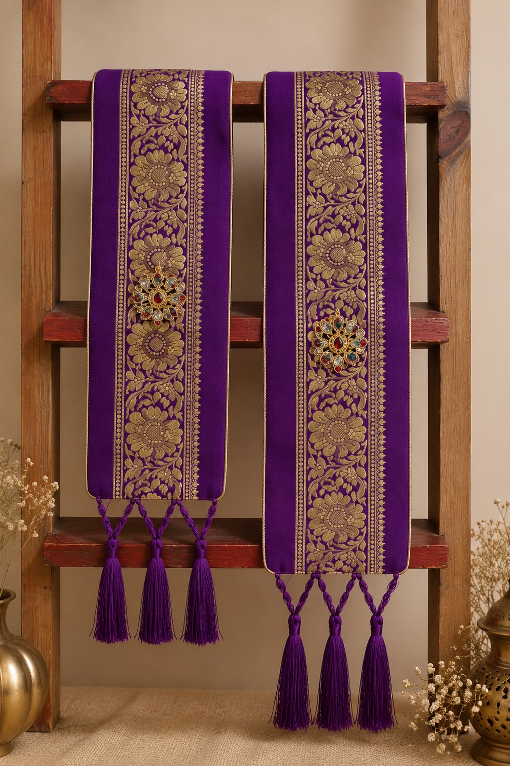 Bhagavata Purana Katha 9 Days 9 Colours Banarasi Stole Collection | One Stole for Each Day