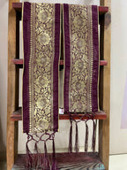 Divya India - Customised Stole - Royal Swagat Purple Banarasi Silk brown