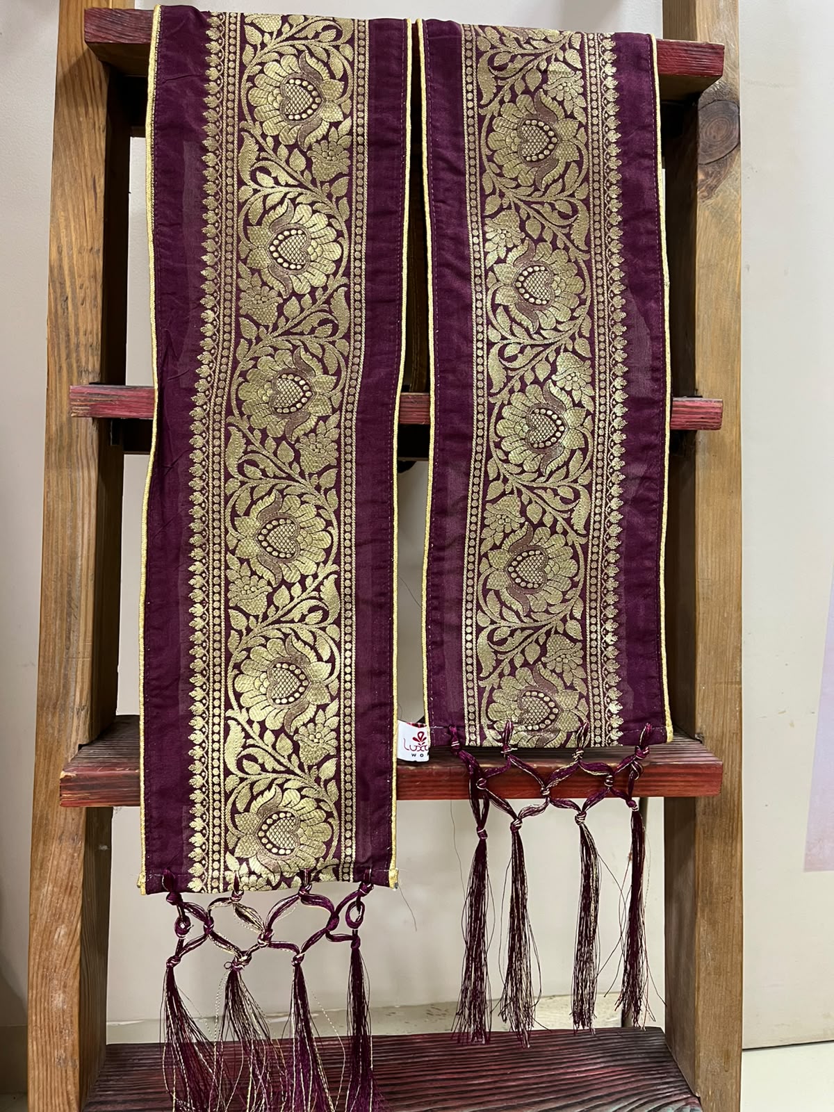 Divya India - Customised Stole - Royal Swagat Purple Banarasi Silk brown