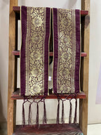Divya India - Customised Stole - Royal Swagat Purple Banarasi Silk brown