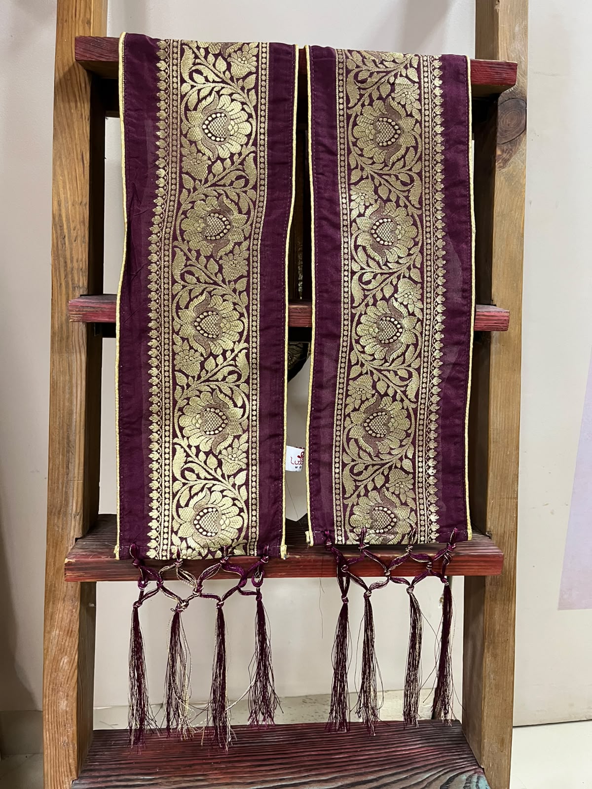 Divya India - Customised Stole - Royal Swagat Purple Banarasi Silk brown