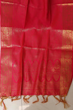 Pink Banarasi Silk Angvastram / Khes – Sacred Stole for Welcoming Guests, Temple Visits & Felicitations