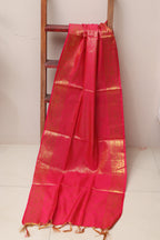 Pink Banarasi Silk Angvastram / Khes – Sacred Stole for Welcoming Guests, Temple Visits & Felicitations